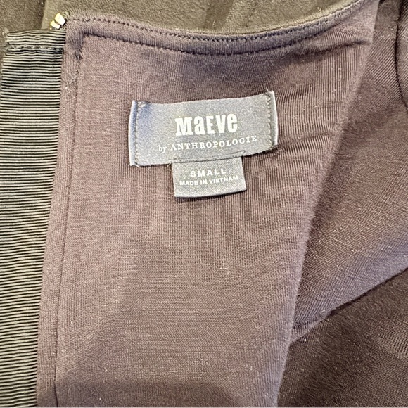 Anthropologie Maeve Black Knee Length Sleeveless Fit & Flare Dress Size Small - Picture 4 of 6